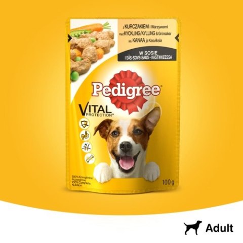 Pedigree Mokra Karma Dla Dorosłych Psów Z Kurczakiem I Warzywami W Sosie 100g