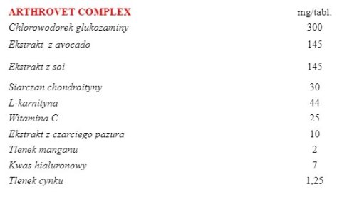 VETEXPERT Arthrovet HA Complex 90 Tabletek