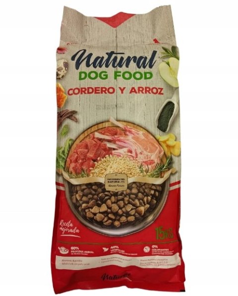 Natural Dog Food Jagnięcina & Cielęcina 15kg. 62% mięsa - Bez kurczaka