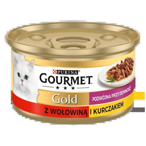 Purina Gourmet Gold z wołowiną i kurczakiem w sosie 85g