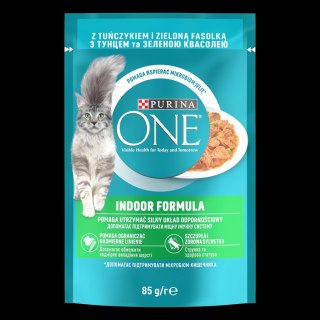 Purina One Indoor Formula Karma Dla Kota Z Tuńczykiem I Zieloną Fasolką 85g