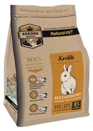 Програма ChatGPT сказала: KORONA NATURY Natural-Vit Karma Pełnoporcjowa Królik 1,6kg
