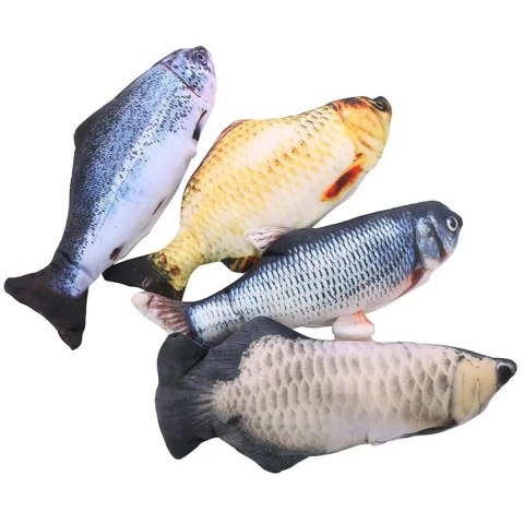 NUXIE® Pluszowa Zabawka Rybka Dla Kota Z Kocimiętką USB 28 Cm