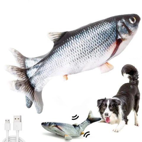 NUXIE® Pluszowa Zabawka Rybka Dla Kota Z Kocimiętką USB 28 Cm