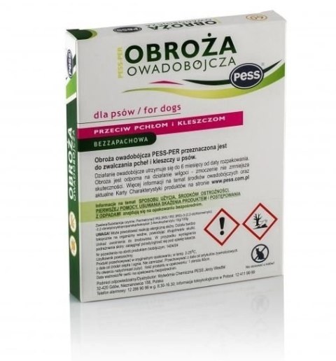 Pess Per Obroża Owadobójcza Dla Psa Bezzapachowa Brązowa 60cm