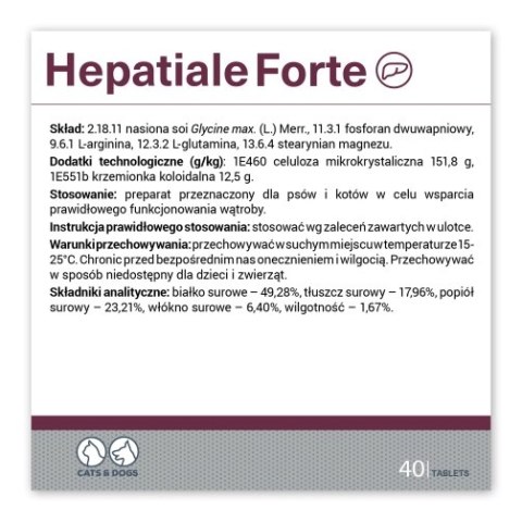 VETEXPERT Hepatiale Forte 40 Tabletek