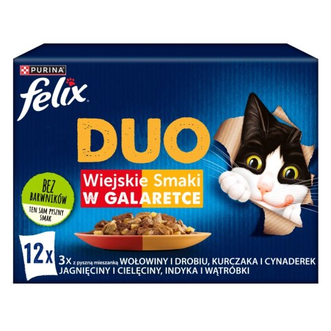 Felix Duo Wiejskie Smaki W Galaretce Z Mięsem 12x85g