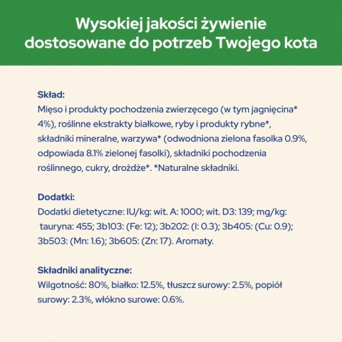 Purina Cat Chow Sterilised Karma Z Jagnięciną I Zieloną Fasolką W Sosie 85g