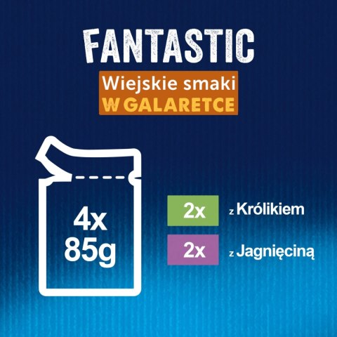 Felix Wiejskie Smaki W Galaretce Z Królikiem I Jagnięciną 4x85g