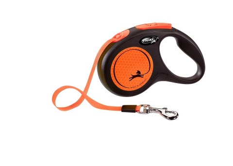 Flexi Flexi Smycz New Classic M Taśma 5m Do 25kg Orange Neon