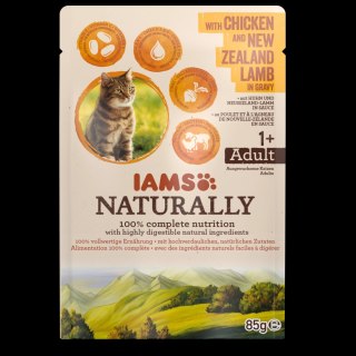 Iams IAMS Naturally Z Kurczakiem I Jagnięciną Nowozelandzką W Sosie 85g