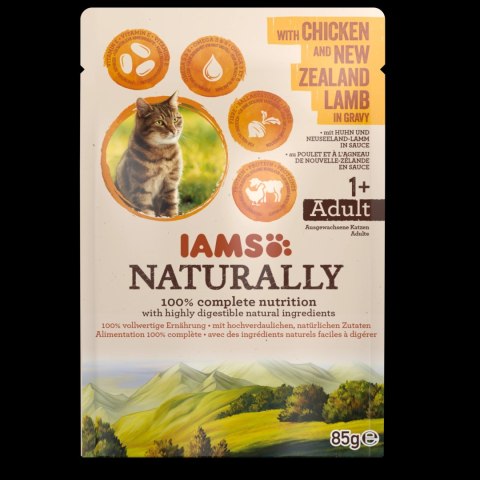 Iams IAMS Naturally Z Kurczakiem I Jagnięciną Nowozelandzką W Sosie 85g