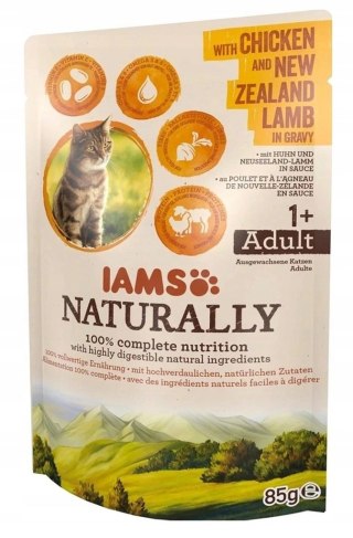Iams IAMS Naturally Z Kurczakiem I Jagnięciną Nowozelandzką W Sosie 85g