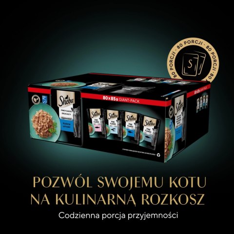 Sheba Sheba Delicacy Rybne Smaki W Galaretce, Z Łososiem, Z Białą Rybą, Z Tuńczykiem, Z Dorszem 80x85g