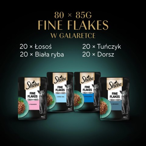 Sheba Sheba Delicacy Rybne Smaki W Galaretce, Z Łososiem, Z Białą Rybą, Z Tuńczykiem, Z Dorszem 80x85g