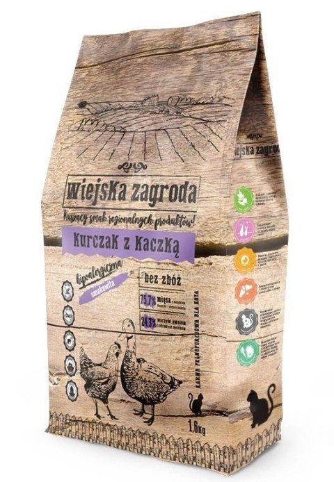Wiejska Zagroda Wiejska Zagroda Dla Kota Kurczak Z Kaczką 1,6kg