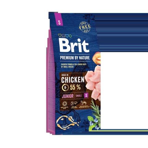 Brit Premium By Nature Junior S Z Kurczakiem 8kg