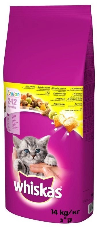 WHISKAS Karma Sucha Dla Kociąt Junior Z Kurczakiem 14kg