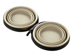 HUNTER miski silikonowe w etui List beżowe 2x750ml