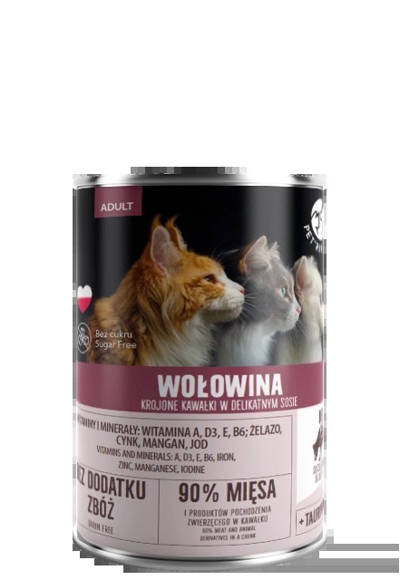 PetRepublic Wołowina Krojone Kawałki W Delikatnym Sosie 400g